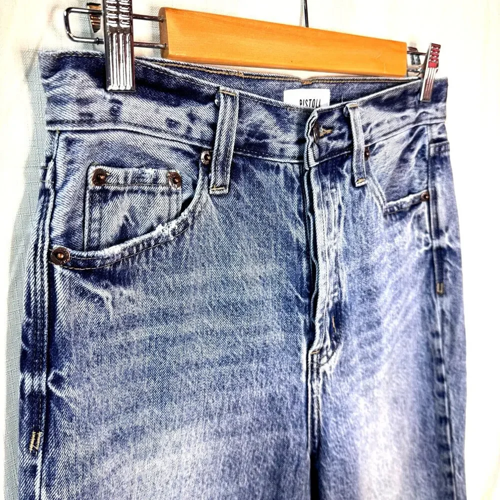 PISTOLA Cassie Jeans Women's 27 Medium Wash High Rise Straight Leg Button Fly - Picture 5 of 12